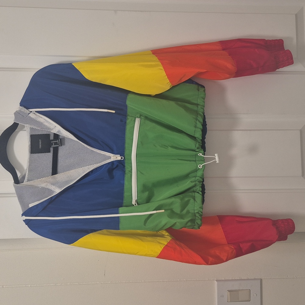 Colorful Windbreaker Jacket Womens M Forever 21